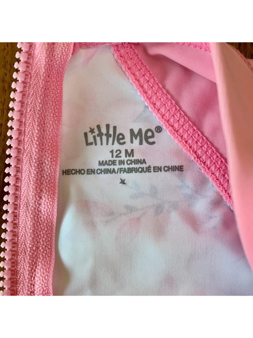 LITTLE ME Baby Girls RashGuard Swimsuit 12 mos NEW Pink Floral Infant Girl NWT - Picture 5 of 6